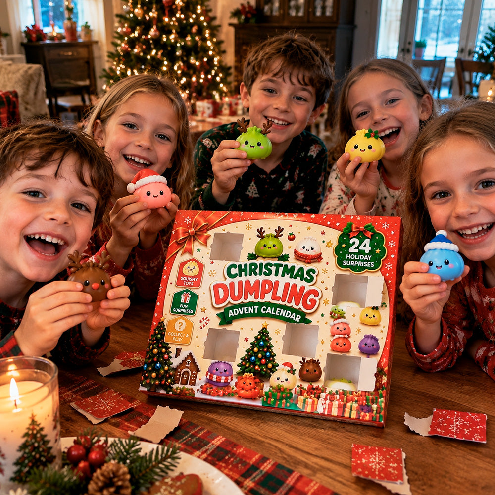 2026 Christmas Squishy Advent Calendar, 24-Day Dumpling Fidget Toy Countdown for Kids, Cute Collectible Stocking Stuffers