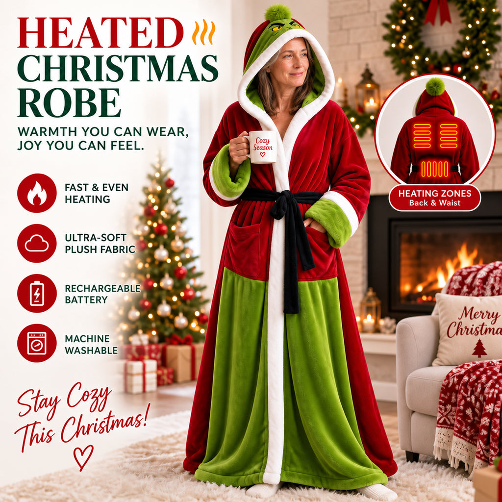 Christmas Heated Wearable Blanket for Adults USB Powered Heated Cozy Blanket Oversized Winter Loungewear Gift
