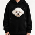 Cozy Pet Pouch Hoodie for Cats and Small Dogs Sherpa Pullover with Built In Pet Pocket