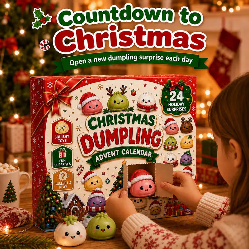 2026 Christmas Squishy Advent Calendar, 24-Day Dumpling Fidget Toy Countdown for Kids, Cute Collectible Stocking Stuffers