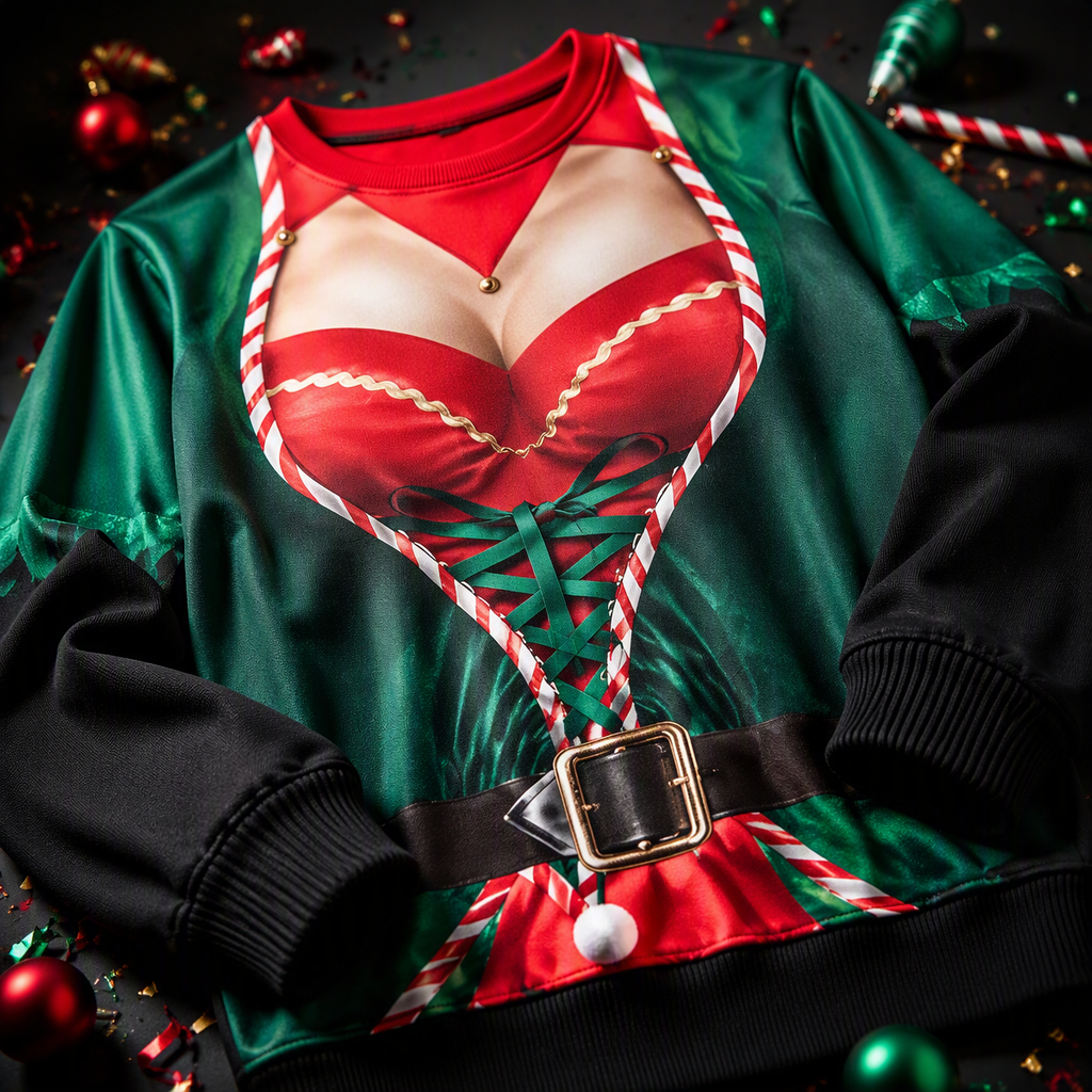 Funny Sexy Body Ugly Christmas Sweatshirt – Novelty Christmas Party Pullover, Hilarious Holiday Gift for Men & Women