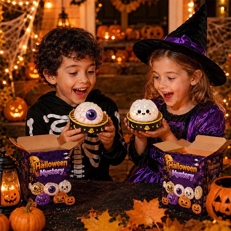 Halloween Ghost Squishy Toys, Cute Dumpling Stress Relief Squeeze Toys Gift Set for Kids & Halloween Party Favors